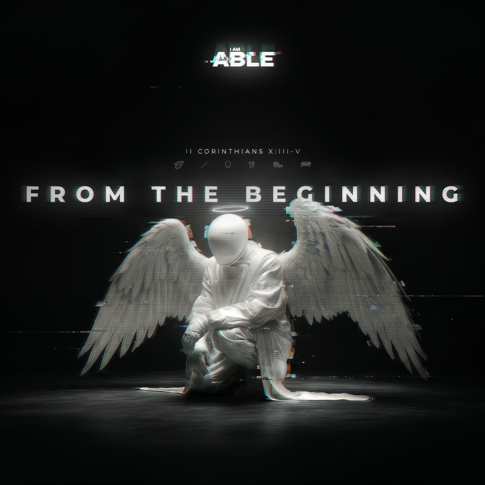 FROM THE BEGINNING — single artwork: a kneeling angel under a halo